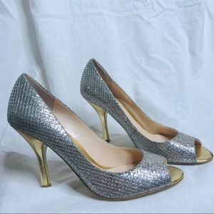 Nine West Sparkly Peep Toe Pumps